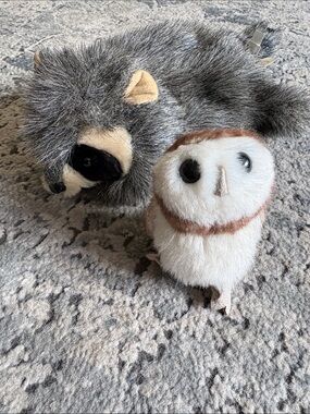 Folkmanis Puppets Raccoon and Owl hand puppets